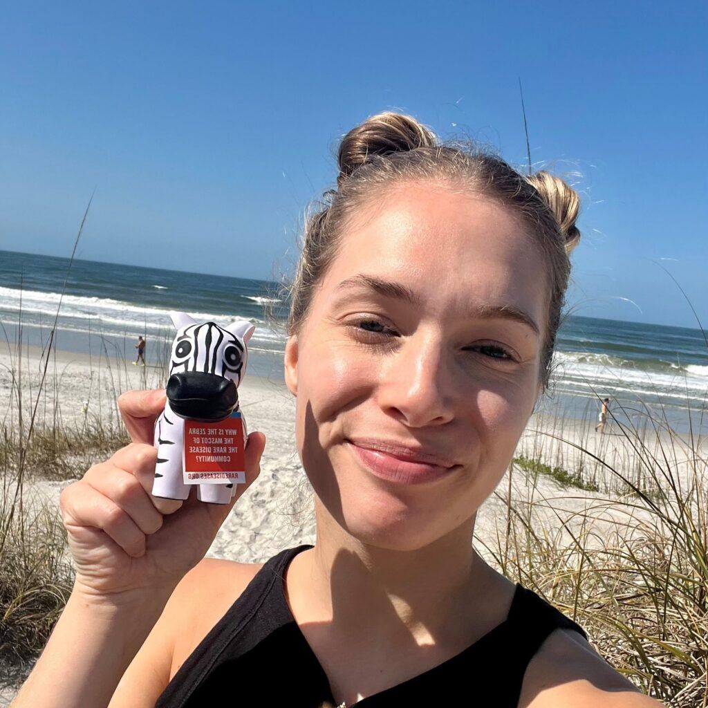 Zebra at the beach.