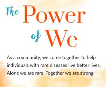 Rare disease community members standing together.