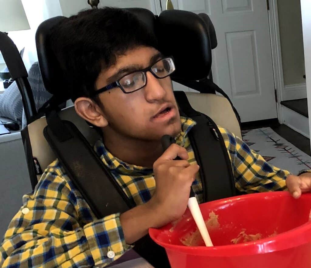 Nikhil baking in the kitchen